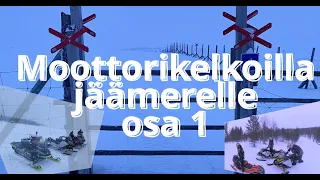 Moottorikelkoilla jäämerelle. Lynx, Skidoo ja Polaris toimivat kelkkoina.