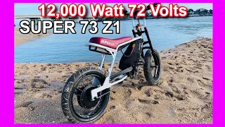 How I turned my 500W Super 73 Z1 Into a 12,000W 72V Rocket. Extended frame, Votol EM200, Dragy Run.