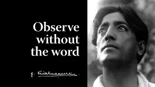 Observe without the word | Krishnamurti