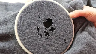 The moths ate holes. How to sew (close) moth holes on knitted clothes