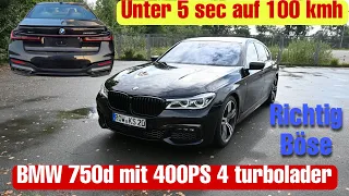 BMW 750d mit 400 PS ,unter 5 sec 0 auf 100 kmh. Konkurrenz zu S-Klasse ? unter 10 Liter verbraucht.