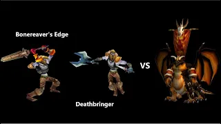 Razorgore with Bonereaver's Edge VS Adds and Deathbringer VS Boss! Warrior DPS - BWL - Classic WoW