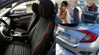 EKR Custom Leather Seat Front Driver Side How-To Install Video Honda Civic 10th 2016 17 18 19 20 21