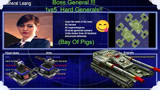 Command Conquer Generals Zero Hour Boss General 1 vs 5  Hard Generals. (Bay Of Pigs)