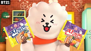 [BT21] Jin Ramen with cute BT21 on.  (w/ OTTOGI)