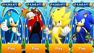 Sonic Dash - Ice Sonic vs Dr.Eggman vs Super Movie Sonic vs Boscage Maze Sonic - Run Gameplay