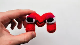 ASMR Russian Alphabet Lore "lowercase м" (Harrymations version) Needlefelt Wool Art