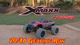 Traxxas Xmaxx running 20/46 gearing ..... Also showing the Gt Power C6D Pro Charger