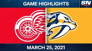 NHL Game Highlights | Red Wings vs. Predators – Mar. 25, 2021