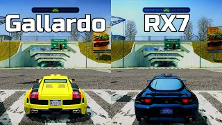 NFS Most Wanted: Lamborghini Gallardo vs Mazda RX7 - Drag Race