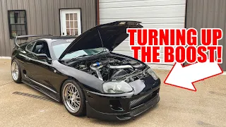 TURNING UP THE BOOST IN THE EBAY TURBO SUPRA! (Road to 600+WHP)