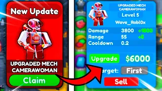 NEW *UPDATE* EVER 😱 I GOT NEW UNIT UPGRADED MECH CAMERAWOMAN! 😲 | Roblox Toilet Tower Defense