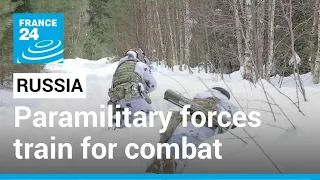 Video: Russian paramilitary forces train for combat as Ukraine tensions mount • FRANCE 24 English