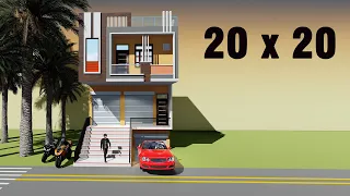 20 by 20 besment car parking , 20 x 20 shop and house in 3d plan , 20*20 besment house plan