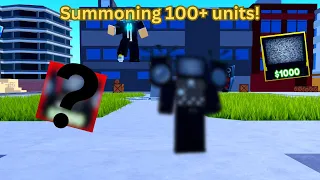 Summoning over 100 units in Toilet Tower Defense! (Roblox)