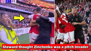 😂 Arsenal Steward thought Zinchenko was pitch invader during Gabriel Goal Celebration vs Fulham