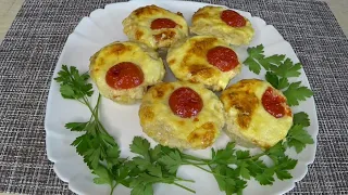 По быстрому на УЖИН что-то БЕЗУМНО вкусненькое Куриные кексы с сыром! Ну Оочень сочные куриные кексы