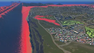 Red Mega Tsunami VS. San Francisco | Cities Skylines Tsunami #107