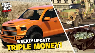 GTA 5 Online: TRIPLE MONEY & RP EVENT WEEK (DISCOUNT & NEW PODIUM CAR - Caracara 4x4)