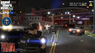 GTA V - LSPDFR 0.4.8 - LSPD/LAPD - Gang Unit Patrol - Pursuit Armed Suspects/Shots Fired - 4K