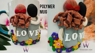 Polymer Clay Couple Mug full Tutorial oven baked clay