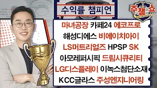 마녀공장,카페24,HPSP,해성디에스,비에이치아이,LS머트리얼즈,아모레퍼시픽,드림시큐리티,LG디스플레이,이녹스첨단소재,KCC글라스,주성엔지니어링_주식 챔피언 쇼 (20240522)