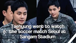Taehyung went to watch the SOCCER MATCH at Sangam Stadium || Taehyung MILITARY UPDATE