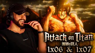 A FRIENDLY TITAN?! ATTACK ON TITAN 1x06 & 1x07 - REACTION & REVIEW ! 4K