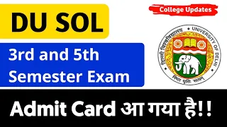 Du sol 3rd and 5th Semester OBE Exam Admit Card Released | How to Download OBE Admit Card