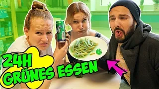 24 STUNDEN NUR GRÜNES ESSEN - Kathi, Nina & Kaan mampfen NUR GRÜNZEUG den ganzen Tag lang | Vlog