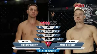 "MMA Series-16" Highlights - Vladimir Liberov (Russia) vs. Anton Belousov (Russia)