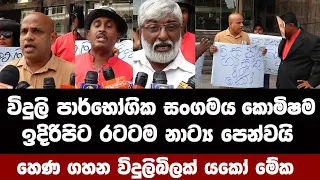 විදුලි පාර්භෝගික සංගමය කොමිෂම ඉදිරිපිට රටටම නාට්‍ය පෙන්වයි හෙණ ගහන විදුලිබිලක් යකෝ මේක