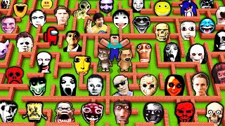 SURVIVAL MAZE with 1000 OBUNGA NEXTBOTS in MINECRAFT animation - Gameplay - Coffin meme