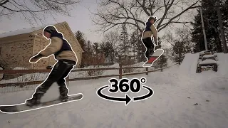 LEARNING HOW TO BACKSIDE 360 (Snowboarding)