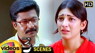 Shruti Haasan Emotional Scene with her Father | 3 Telugu Movie Scenes | Sivakarthikeyan | Anirudh