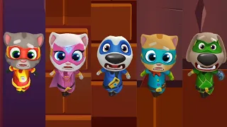 Talking Tom Hero Dash - Funny Moment 5 Heroes Failed In Sliding Walls Gameplay