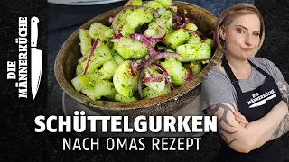Schüttelgurken! Omas Rezept 🥰 Heute Gurkensalat, morgen Senfgurken!