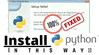 Setup failed problem in python solved | Python installation in windows