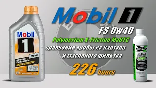 Mobil 1 FS 0w40 +  Polymerium X Friction (MoDTC), (BMW, 4 492 km., 226 hours, gasoline)