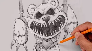 How To Draw Monster Bobby Bearhug | Step By Step Sketch Tutorial