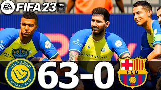 FIFA 23 - MESSI, RONALDO, MBAPPE, NEYMAR, ALL STARS PLAYS TOGETHER | Al NASSR 63-0 FC BARCELONA