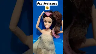 Barbie doll wash hair #barbiedoll