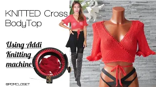 Ep15: How to Knit a wrapping/cross body top - using #Addiexpress #knittop