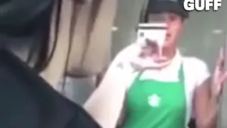 Starbucks Customer confronts employees for stealing