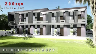 Project #16: | 10-UNIT APARTMENT on 10x20m LOT | SMALL HOUSE DESIGN |'Design Concept'