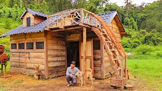 How to build a Balcony |  Building a Wooden CABIN -Off Grid CABIN.