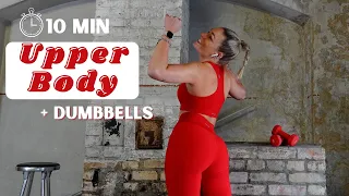 UPPER BODY WORKOUT with Dumbbells: Home Workout for the Back, Shoulders, Arms & Core. 💪🏼 🔥