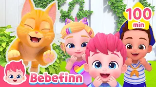 Meow 🐈 Explore Bebefinn House with the Cat Boo | Kids Songs and Nursery Rhymes +Compilation