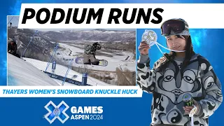 Thayers Women’s Snowboard Knuckle Huck: Top 3 Runs | X Games Aspen 2024