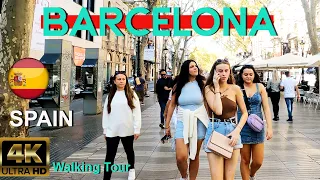 🇪🇦 Barcelona, Spain Walking Tour, 4K 60fps UHD (Part 1 La Rambla ) with Subtitles